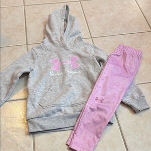 Under Armour Kids Gray Hoodie and Pink Joggers